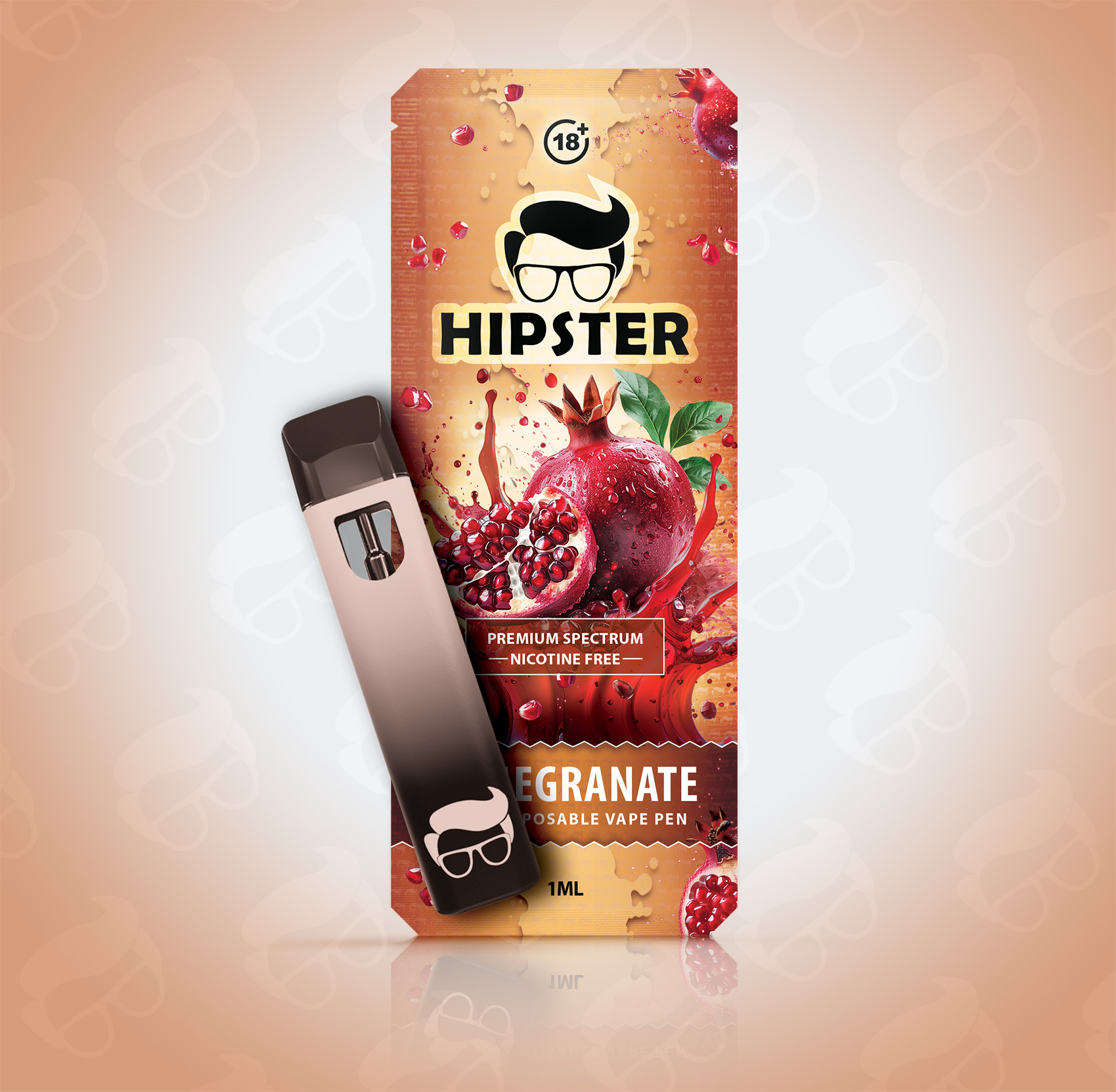 Hipster Vape Pen - Pomegranate *STRONGER*